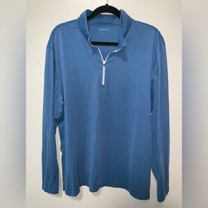 Dunning gold Men's Blue Quarter-Zip Long Sleeve Shirt